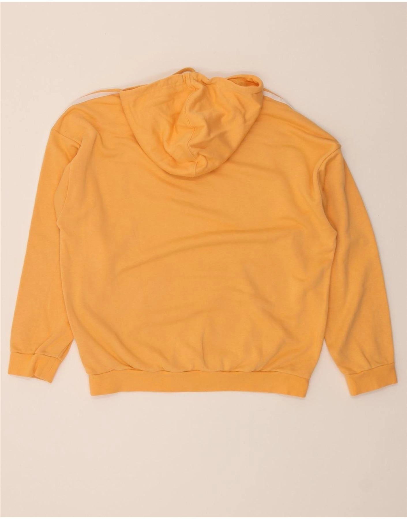 ADIDAS Womens Hoodie Jumper UK 14 Large Yellow Cotton