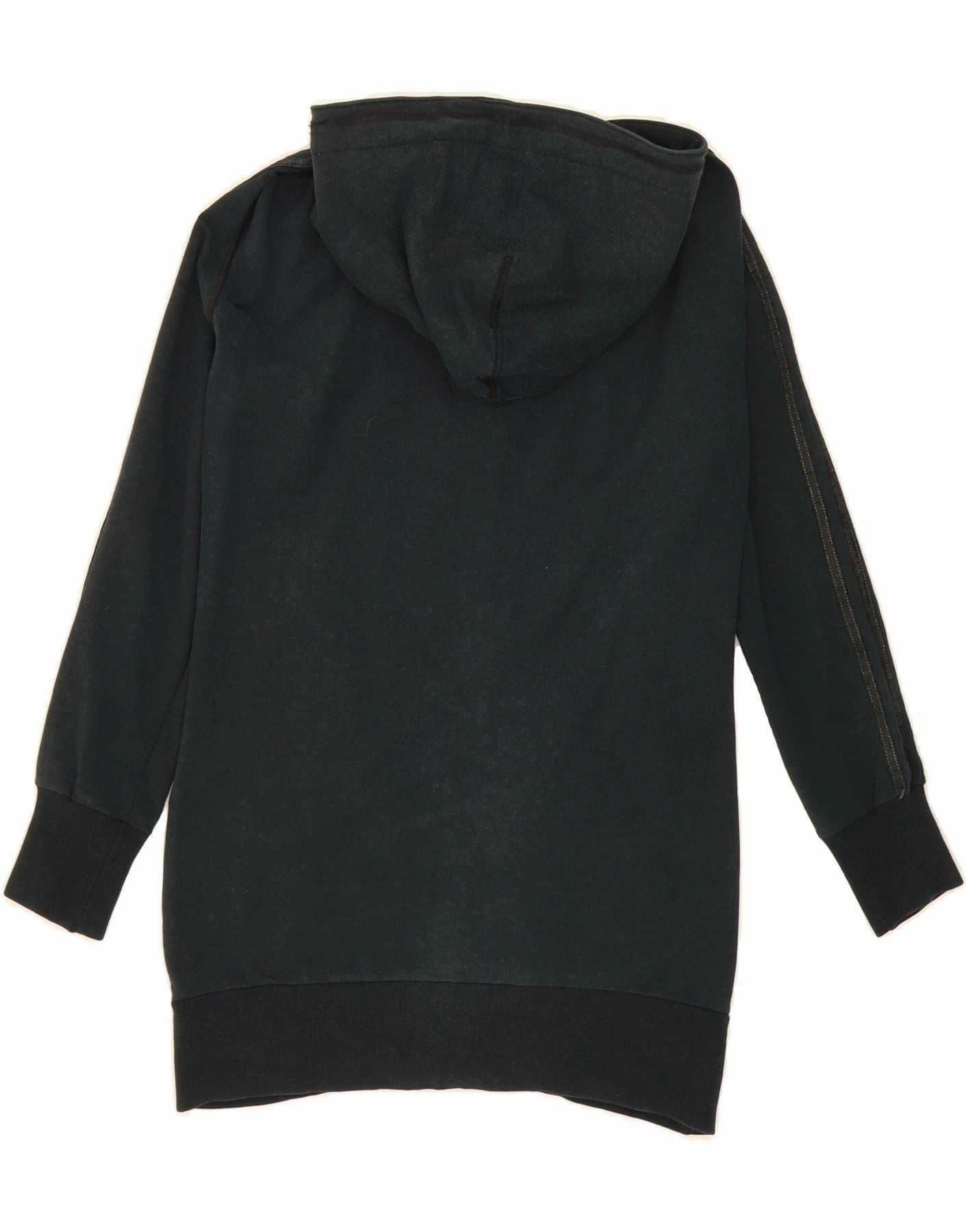 ADIDAS Womens Long Sleeve Hoodie Dress UK 16 Large  Black Cotton