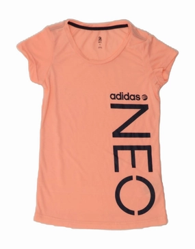 ADIDAS Womens Neo Graphic T-Shirt Top UK 12 Medium Pink Polyester