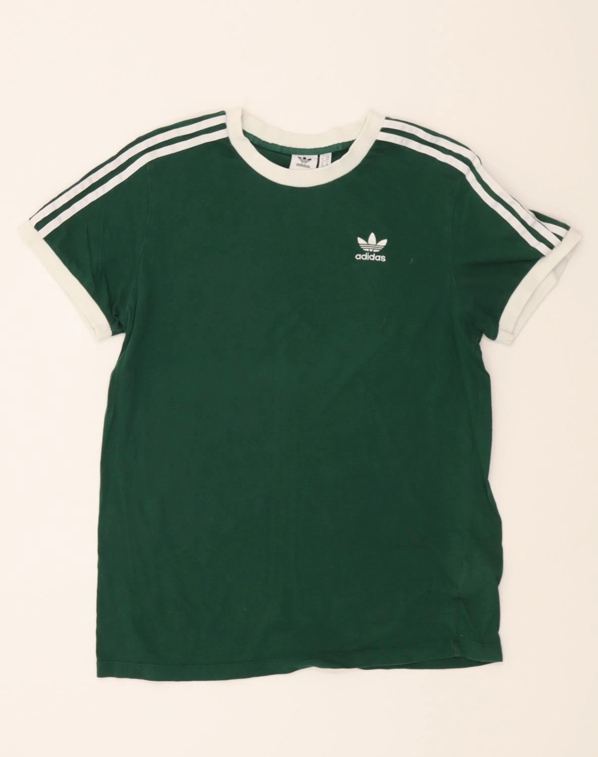 ADIDAS Womens Oversized T-Shirt Top UK 10 Small Green Cotton