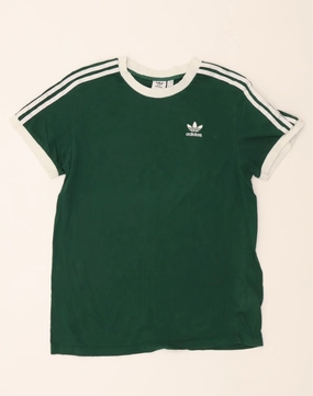 ADIDAS Womens Oversized T-Shirt Top UK 10 Small Green Cotton