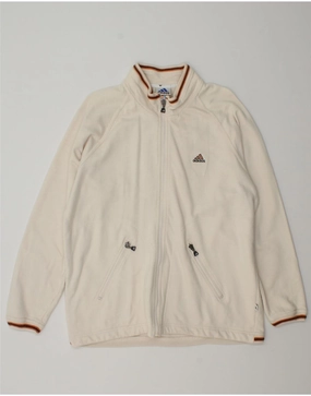 ADIDAS Womens Oversized Tracksuit Top Jacket UK 18 XL Off White Cotton