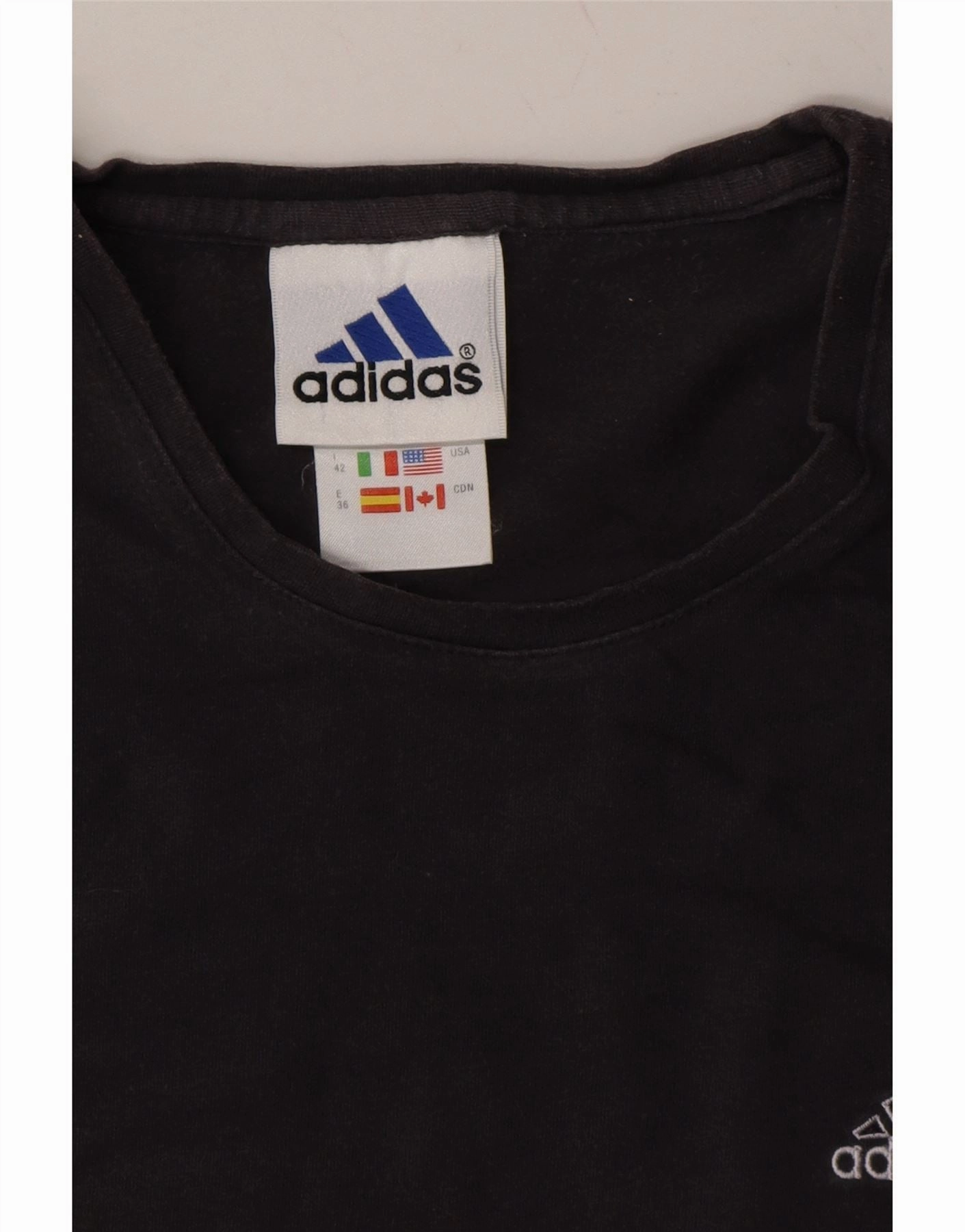 ADIDAS Womens T-Shirt Top UK 10 Small Grey Colourblock Cotton