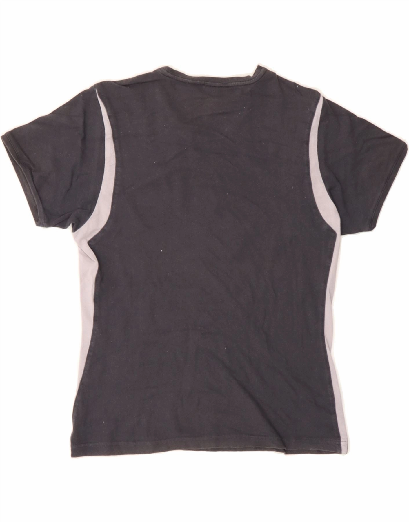 ADIDAS Womens T-Shirt Top UK 10 Small Grey Colourblock Cotton