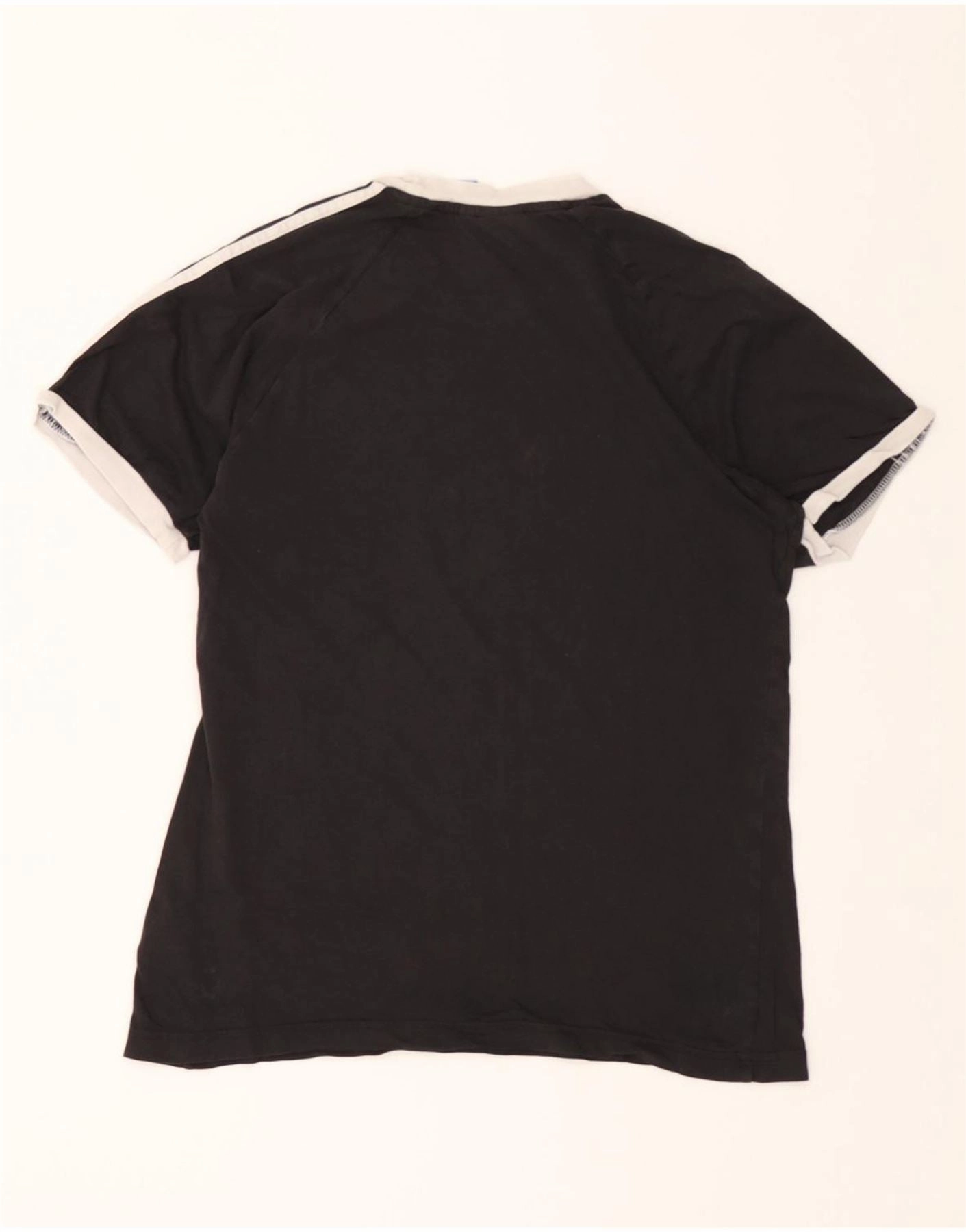 ADIDAS Womens T-Shirt Top UK 14 Medium Black Cotton