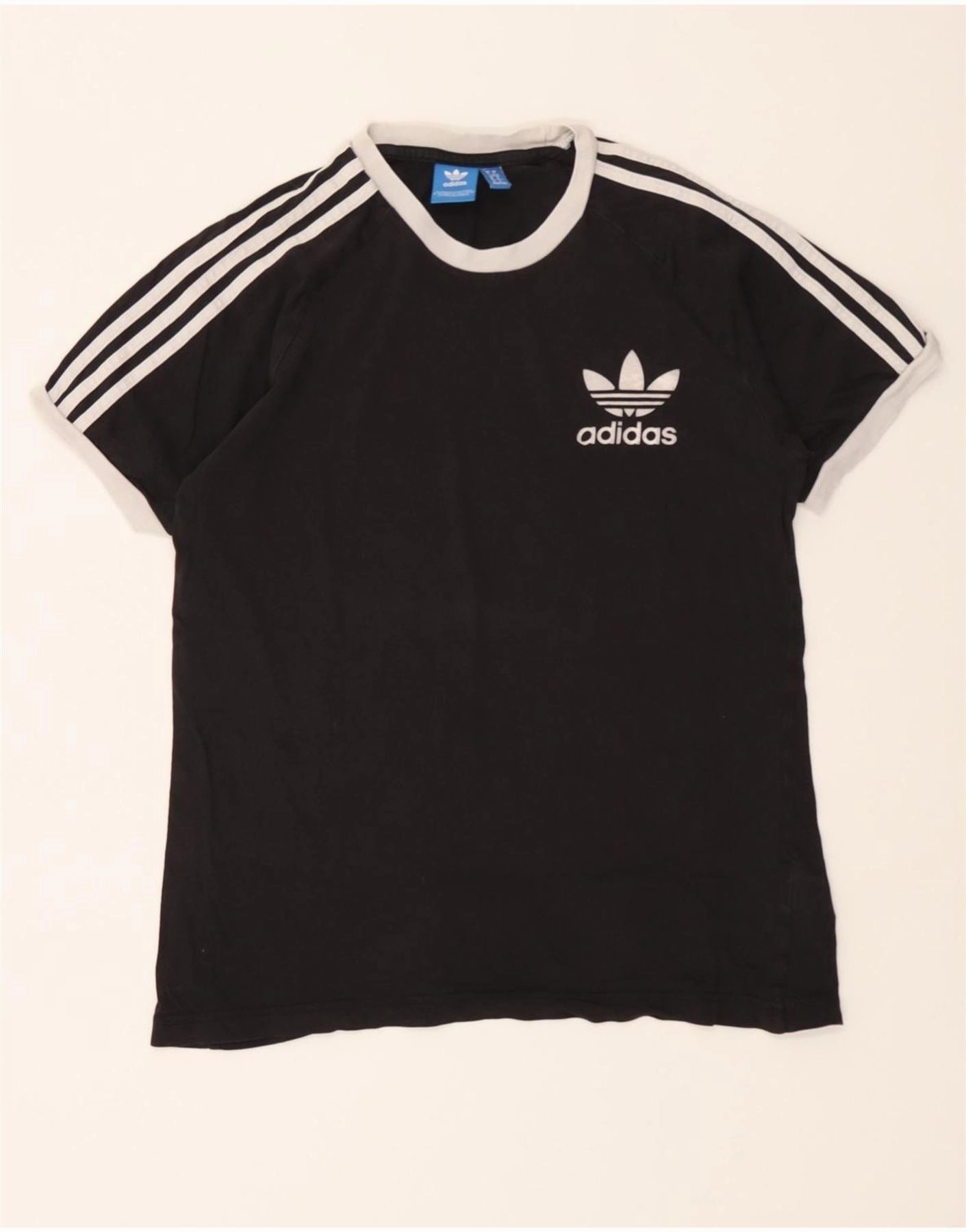 ADIDAS Womens T-Shirt Top UK 14 Medium Black Cotton