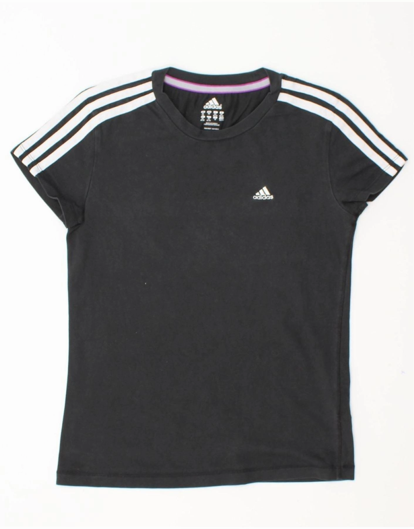 ADIDAS Womens T-Shirt Top UK 4/6 XS Black Cotton
