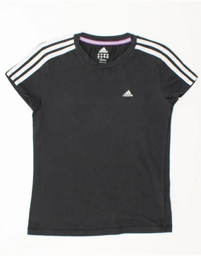 ADIDAS Womens T-Shirt Top UK 4/6 XS Black Cotton