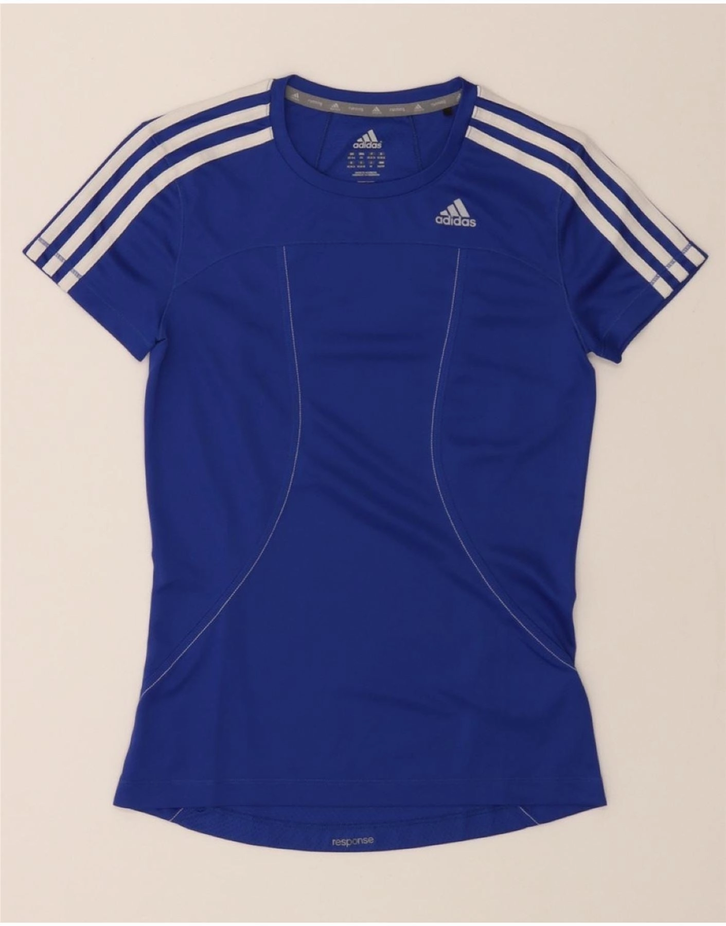 ADIDAS Womens T-Shirt Top UK 4/6 XS Navy Blue Polyester