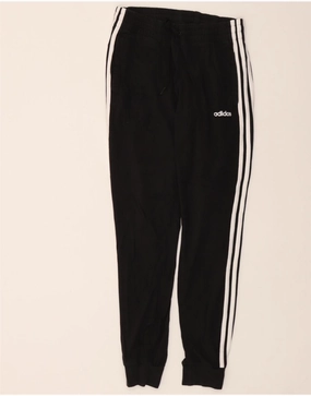 ADIDAS Womens Tracksuit Trousers Joggers UK 8/10 Small  Black Cotton