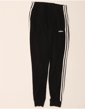 ADIDAS Womens Tracksuit Trousers Joggers UK 8/10 Small  Black Cotton
