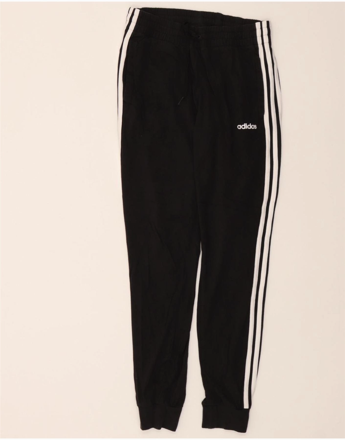 ADIDAS Womens Tracksuit Trousers Joggers UK 8/10 Small  Black Cotton