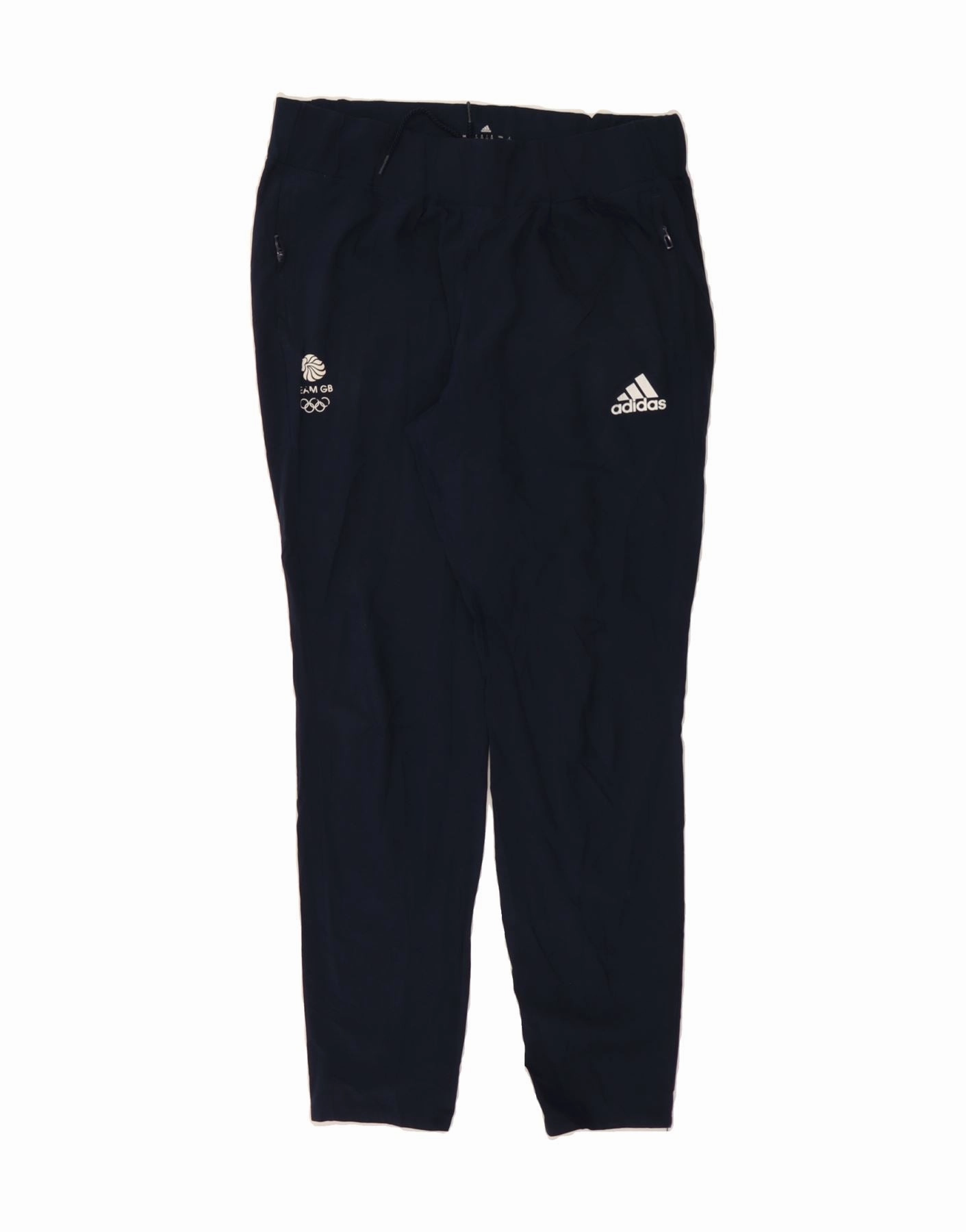 ADIDAS Womens Tracksuit Trousers UK 12 Medium  Navy Blue Polyester