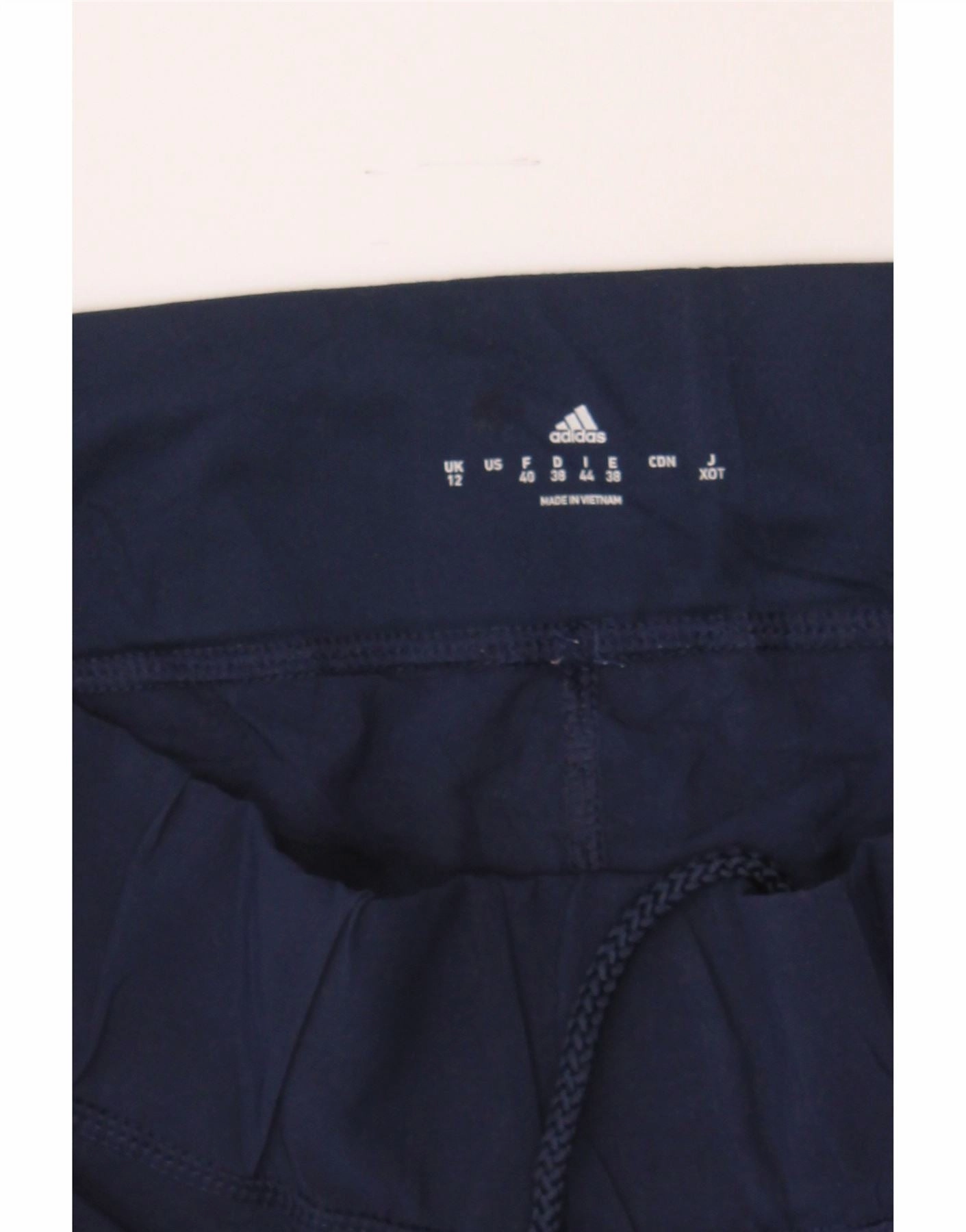 ADIDAS Womens Tracksuit Trousers UK 12 Medium  Navy Blue Polyester
