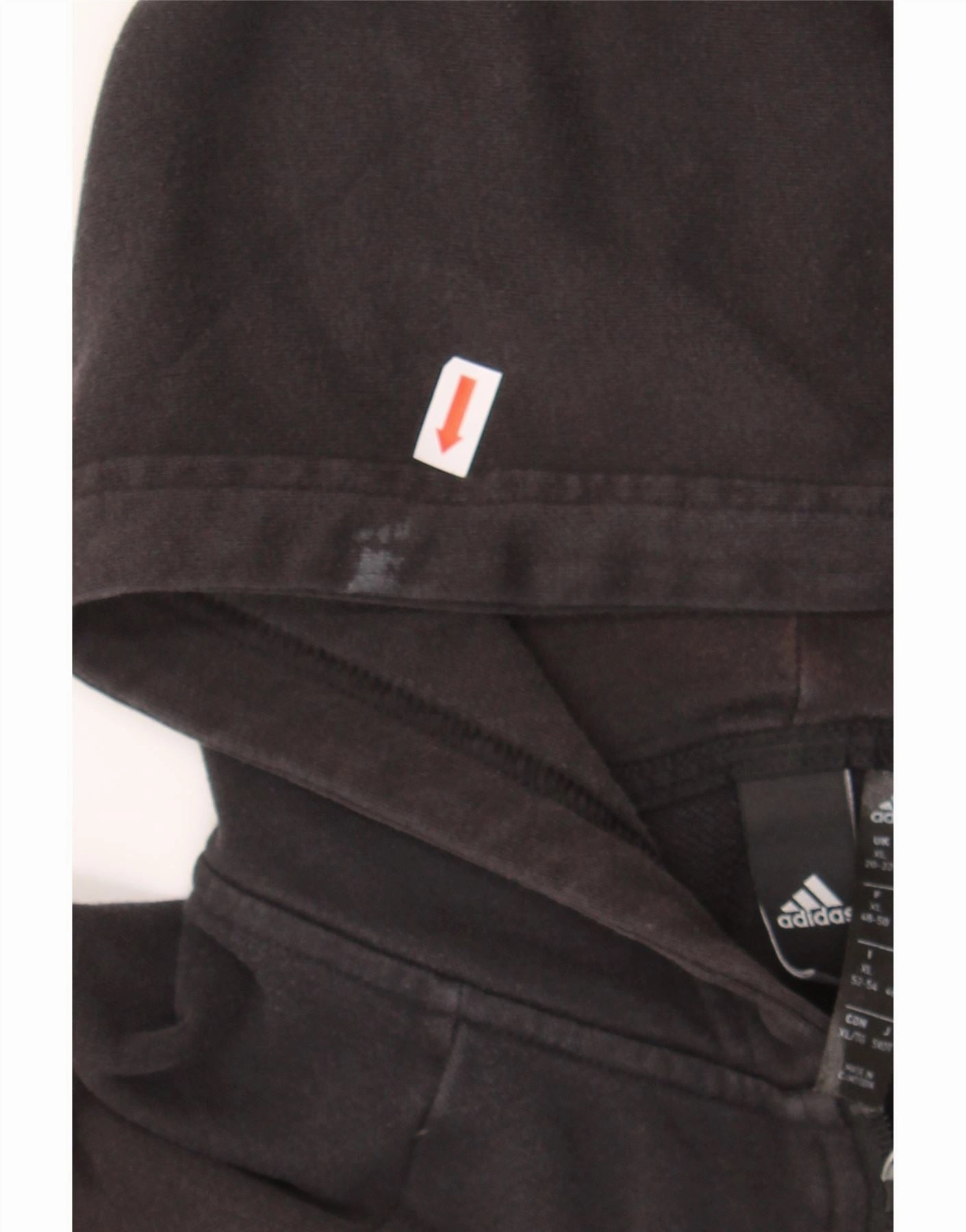 ADIDAS Womens Zip Hoodie Sweater UK 20/22 XL Black Cotton