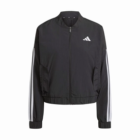 Essentials 3-Stripe Woven Bomber Jacket - Womens