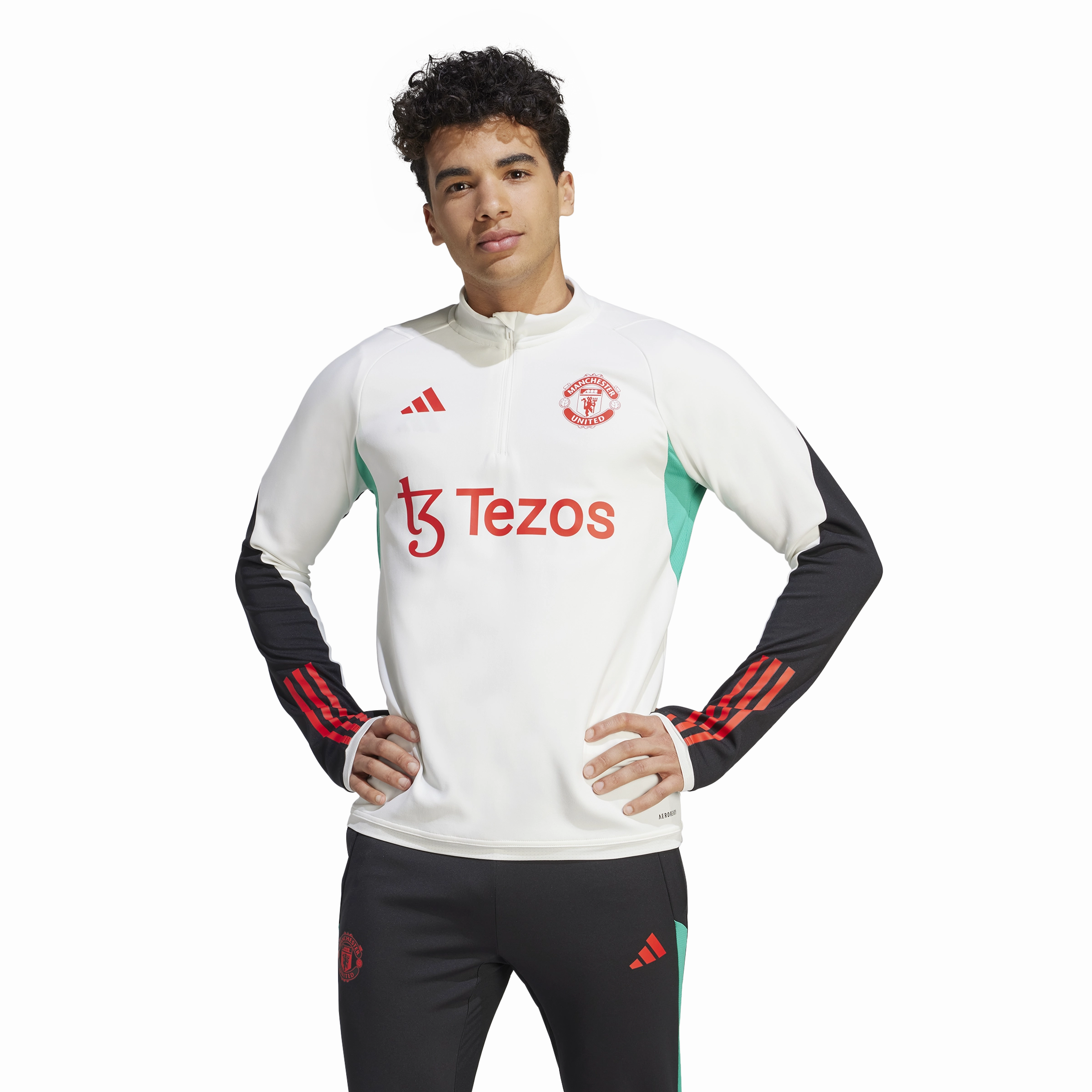 Haut d'entrainement Manchester United - Blanc/Noir/Rouge