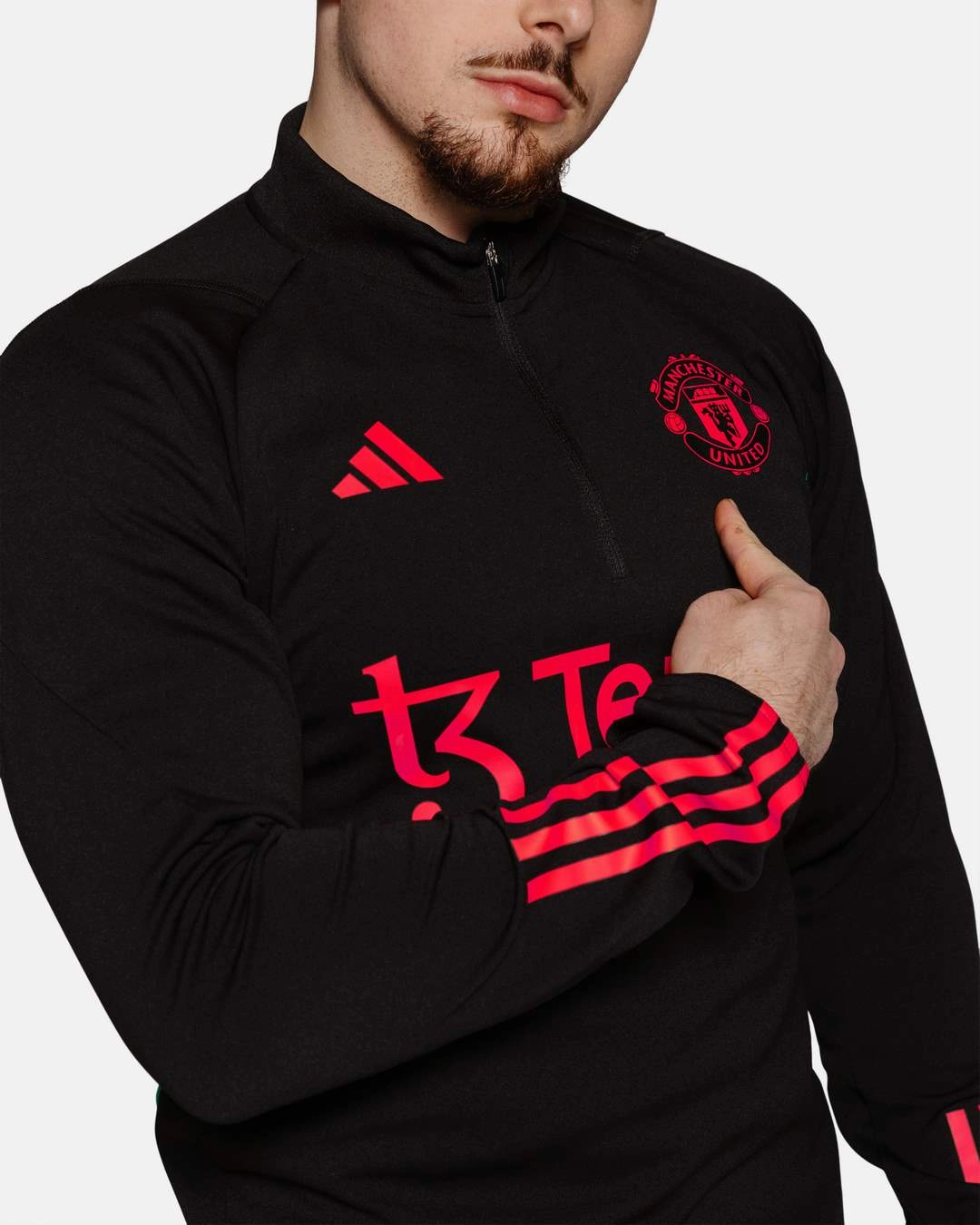 Haut d'entrainement Manchester United - Noir/Rouge/Vert