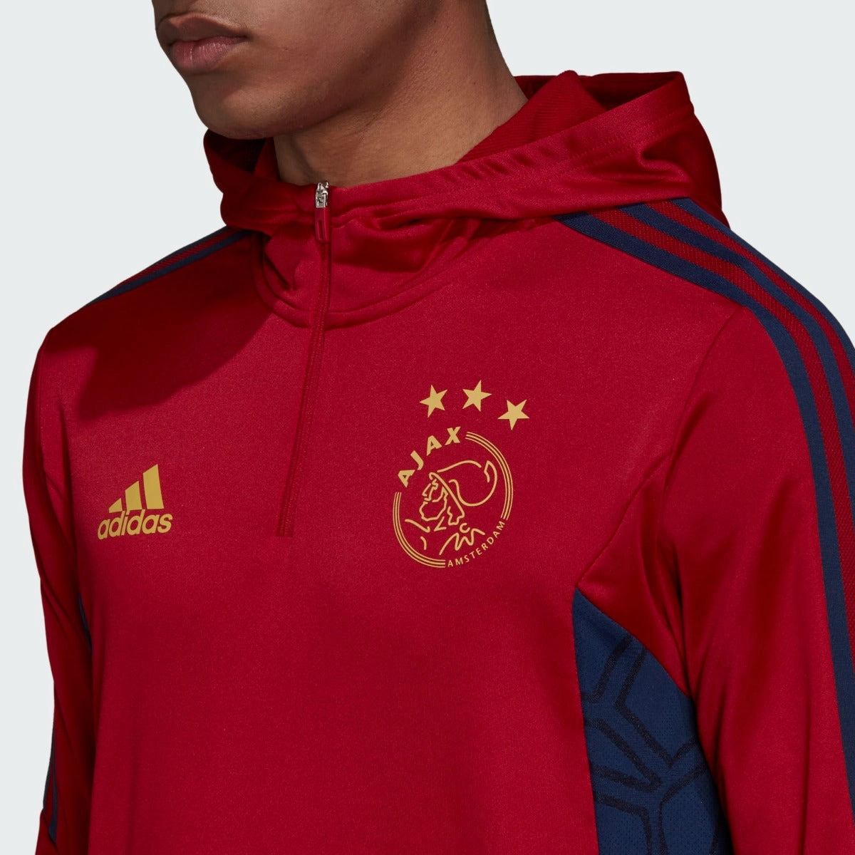 Haut d'entrainement à capuche Ajax Amsterdam 2022/2023 - Rouge/Bleu
