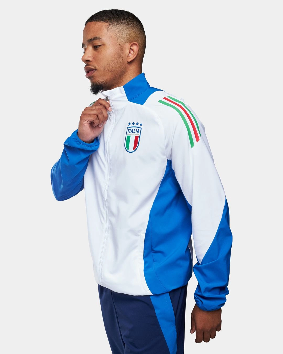 Veste de survêtement Italie 2024 - Blanc/Bleu