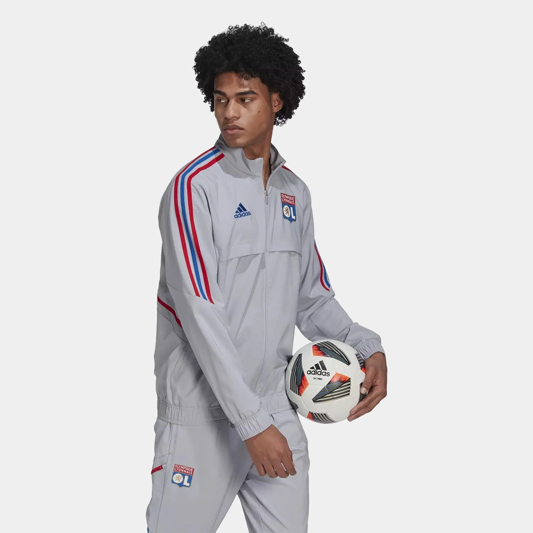 Veste de survêtement OL 2022/2023 - Gris/Bleu/Rouge