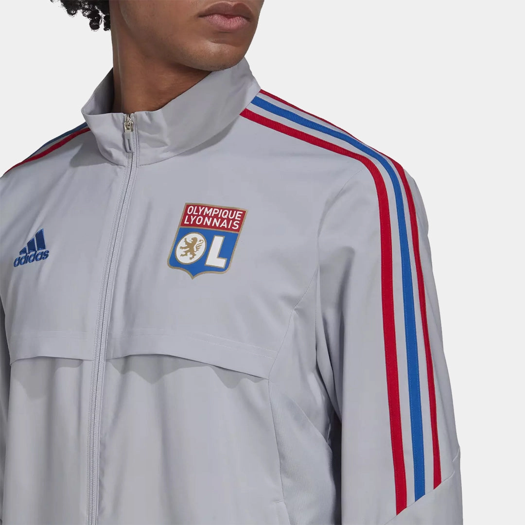 Veste de survêtement OL 2022/2023 - Gris/Bleu/Rouge