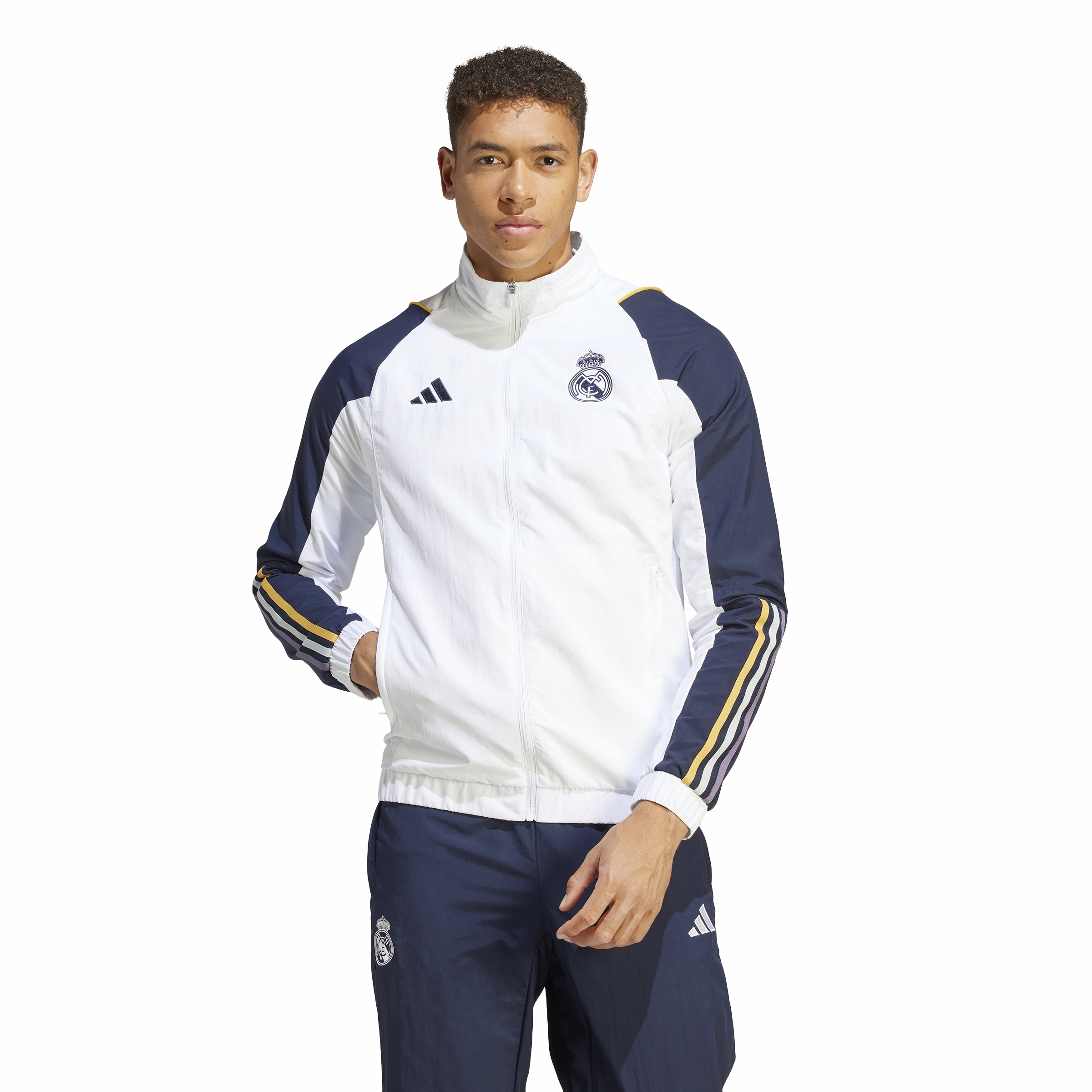Veste de survêtement Real Madrid - Blanc/Bleu/Jaune