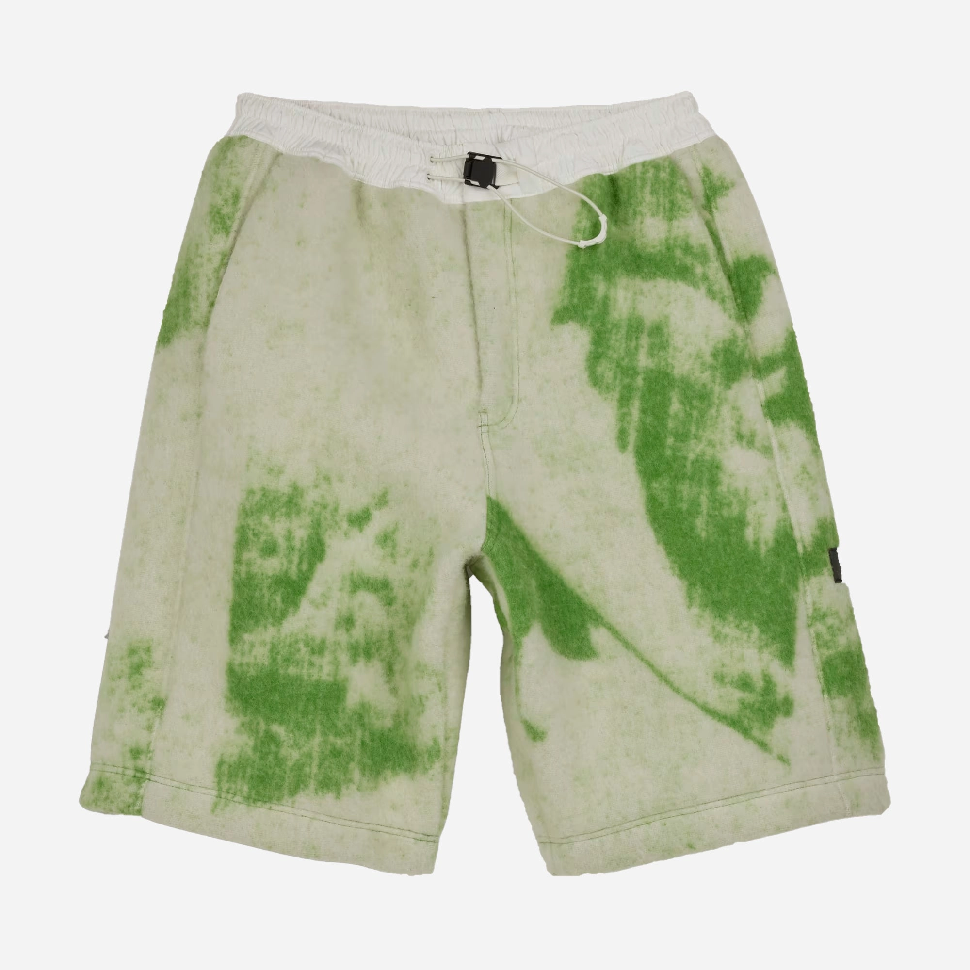 Y-3 | FUZZY FLEECE SHORTS  { OFF WHITE/TEAM RAVE GREEN